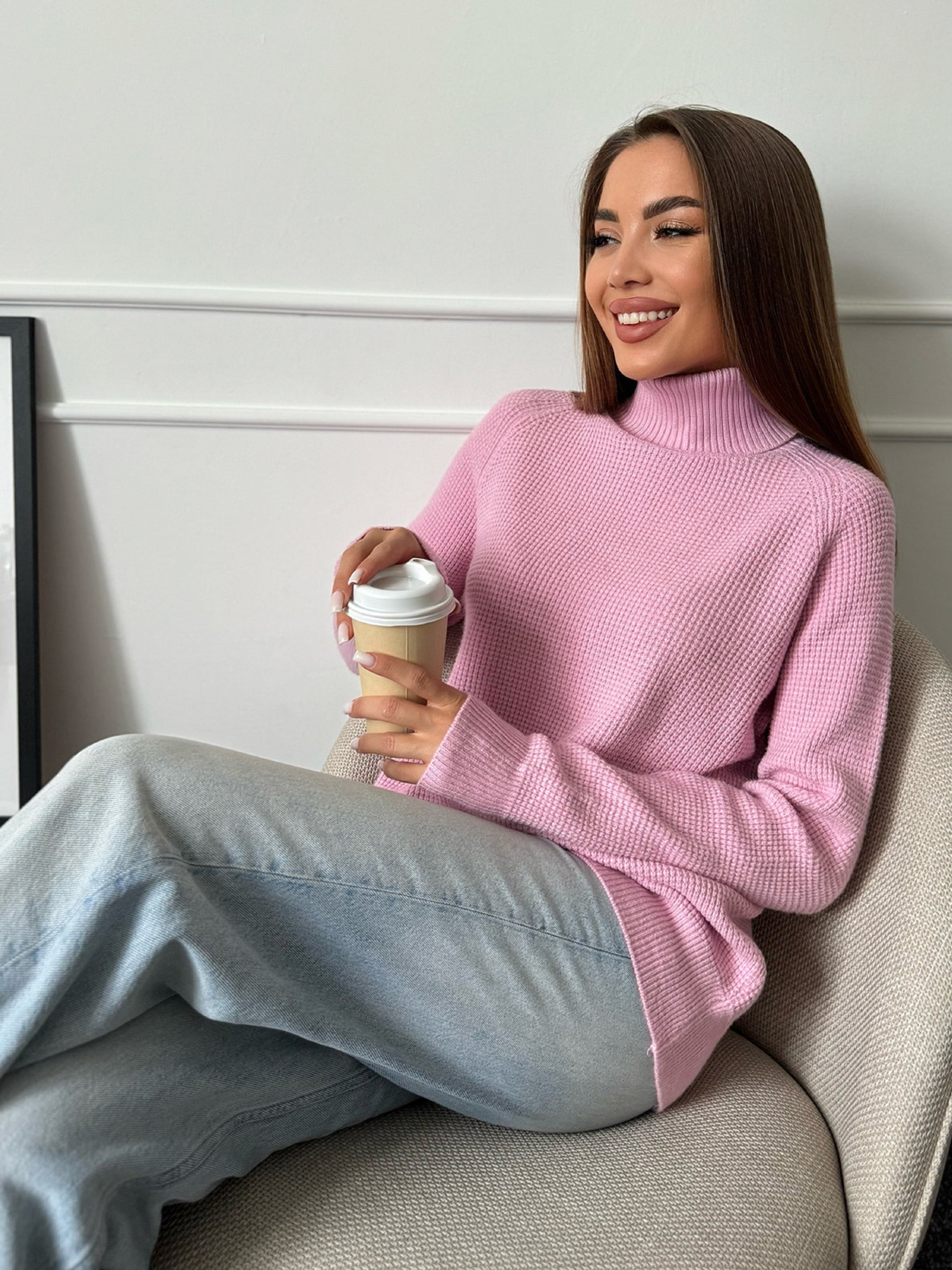 Водолазка ISSA Plus модель WN20-658_розовый Фото