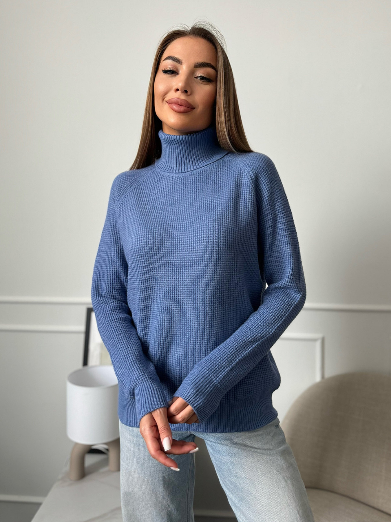 Водолазка ISSA Plus модель WN20-658_синий Водолазка ISSA Plus модель WN20-658_синий Фото