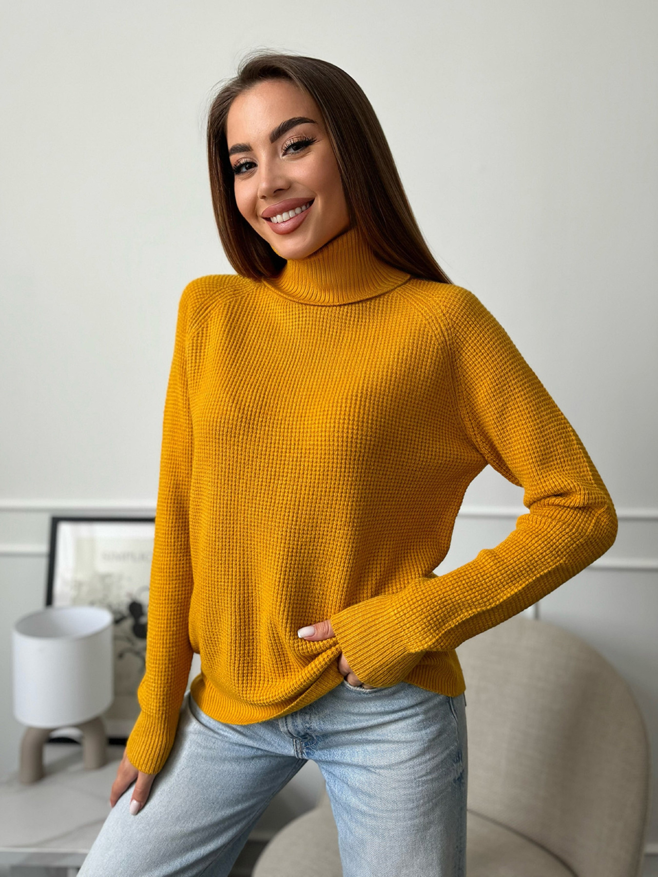 Водолазка ISSA Plus модель WN20-658_горчичный Водолазка ISSA Plus модель WN20-658_горчичный Фото