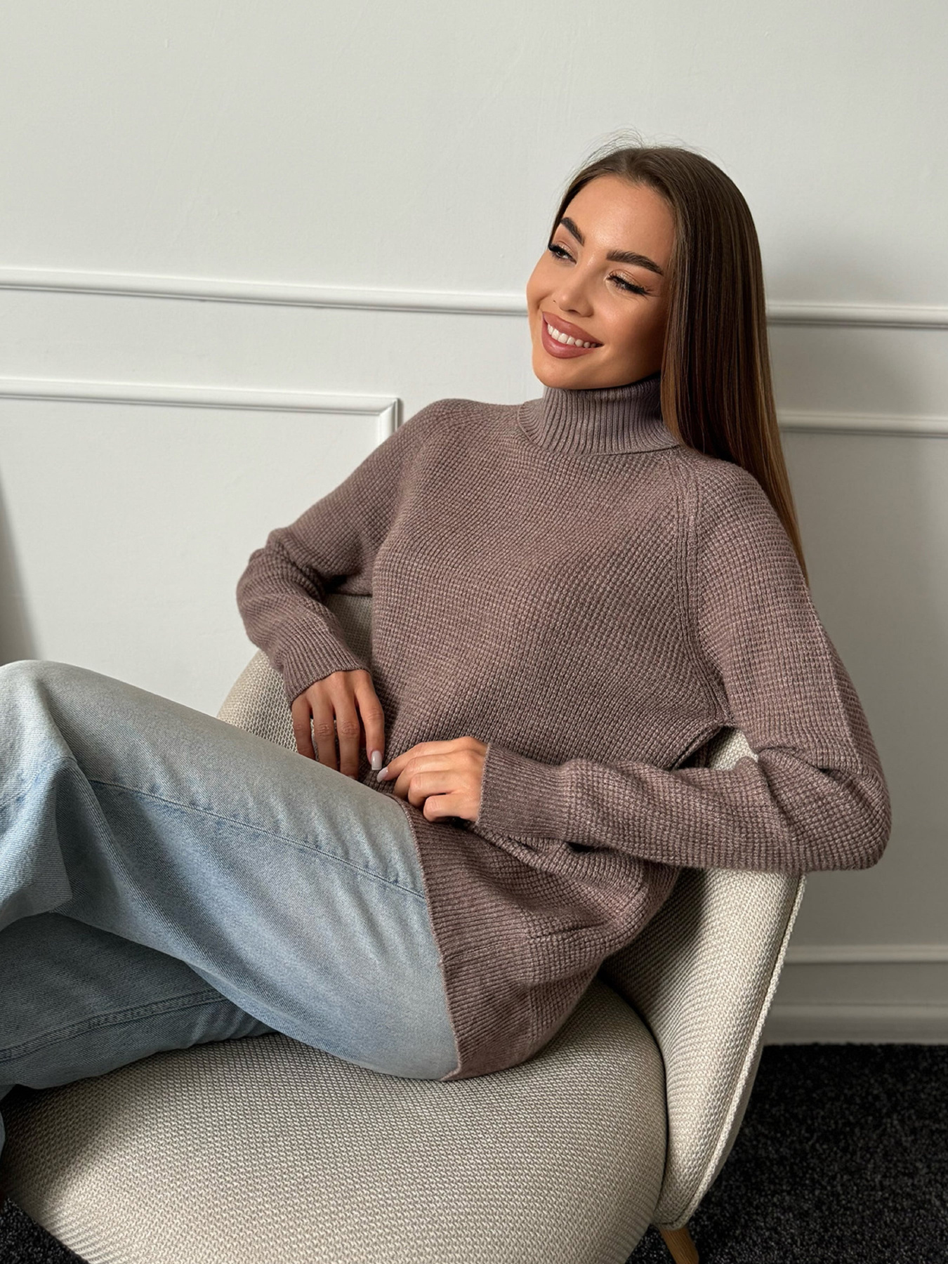 Водолазка ISSA Plus модель WN20-658_коричневый Фото