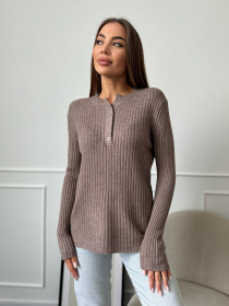 Джемпер ISSA Plus модель WN20-659_коричневый Фото