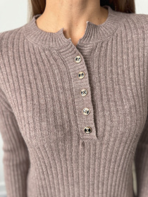 Джемпер ISSA Plus модель WN20-659_коричневый Фото