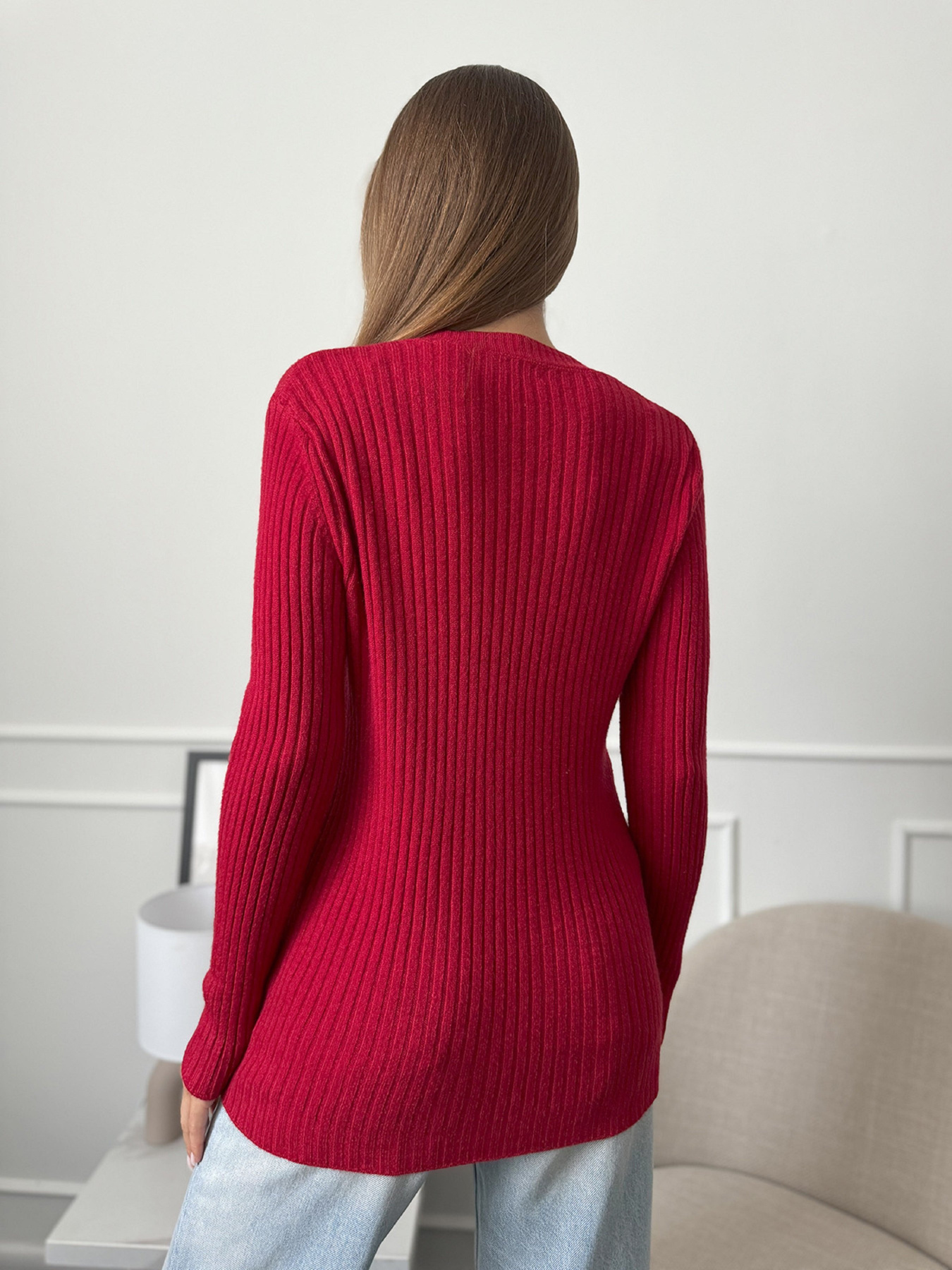 Джемпер ISSA Plus модель WN20-659_красный Фото