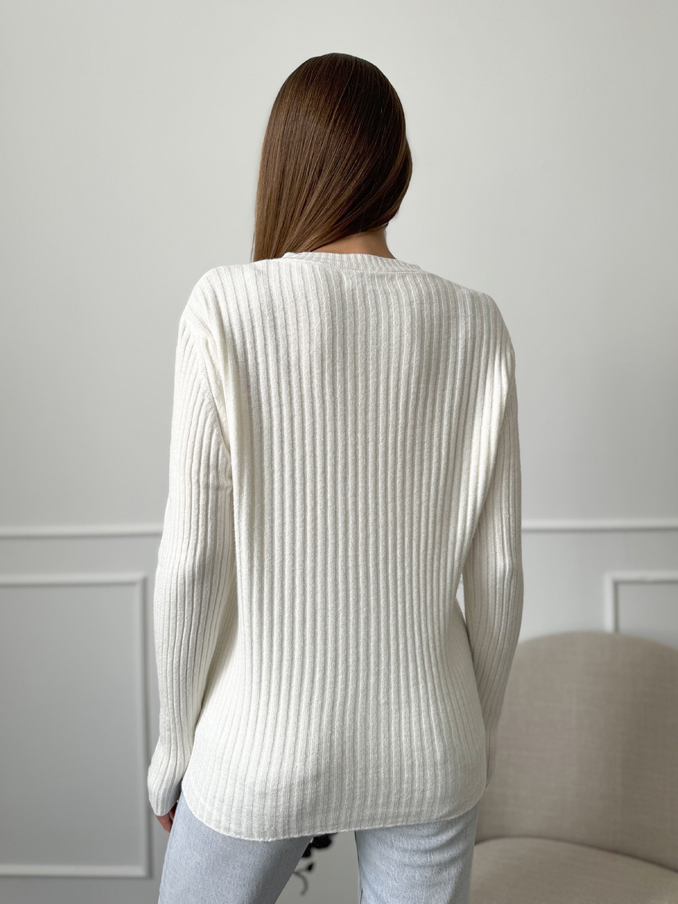 Джемпер ISSA Plus модель WN20-659_молочный Фото