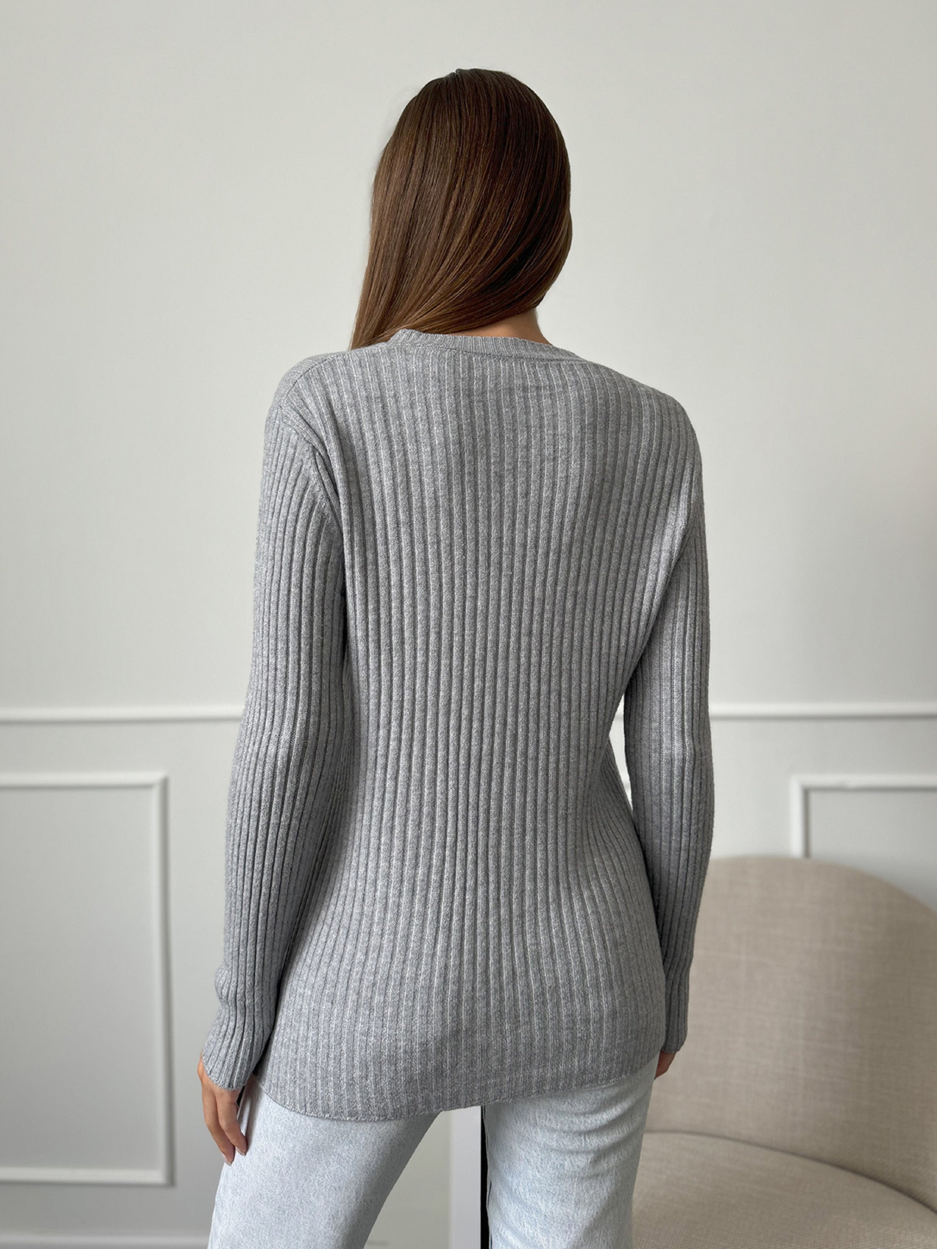 Джемпер ISSA Plus модель WN20-659_серый Джемпер ISSA Plus модель WN20-659_серый Фото