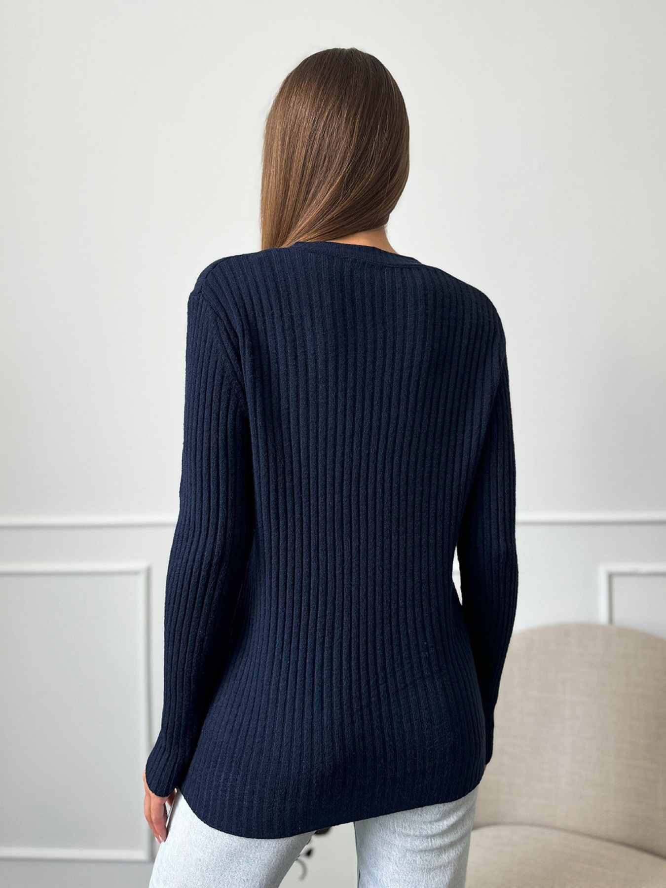 Джемпер ISSA Plus модель WN20-659_темно_синий Фото