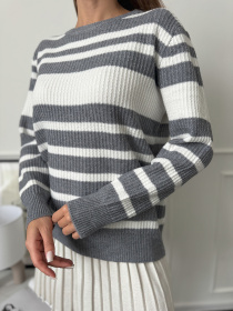 Джемпер ISSA Plus модель WN20-660_серый Фото