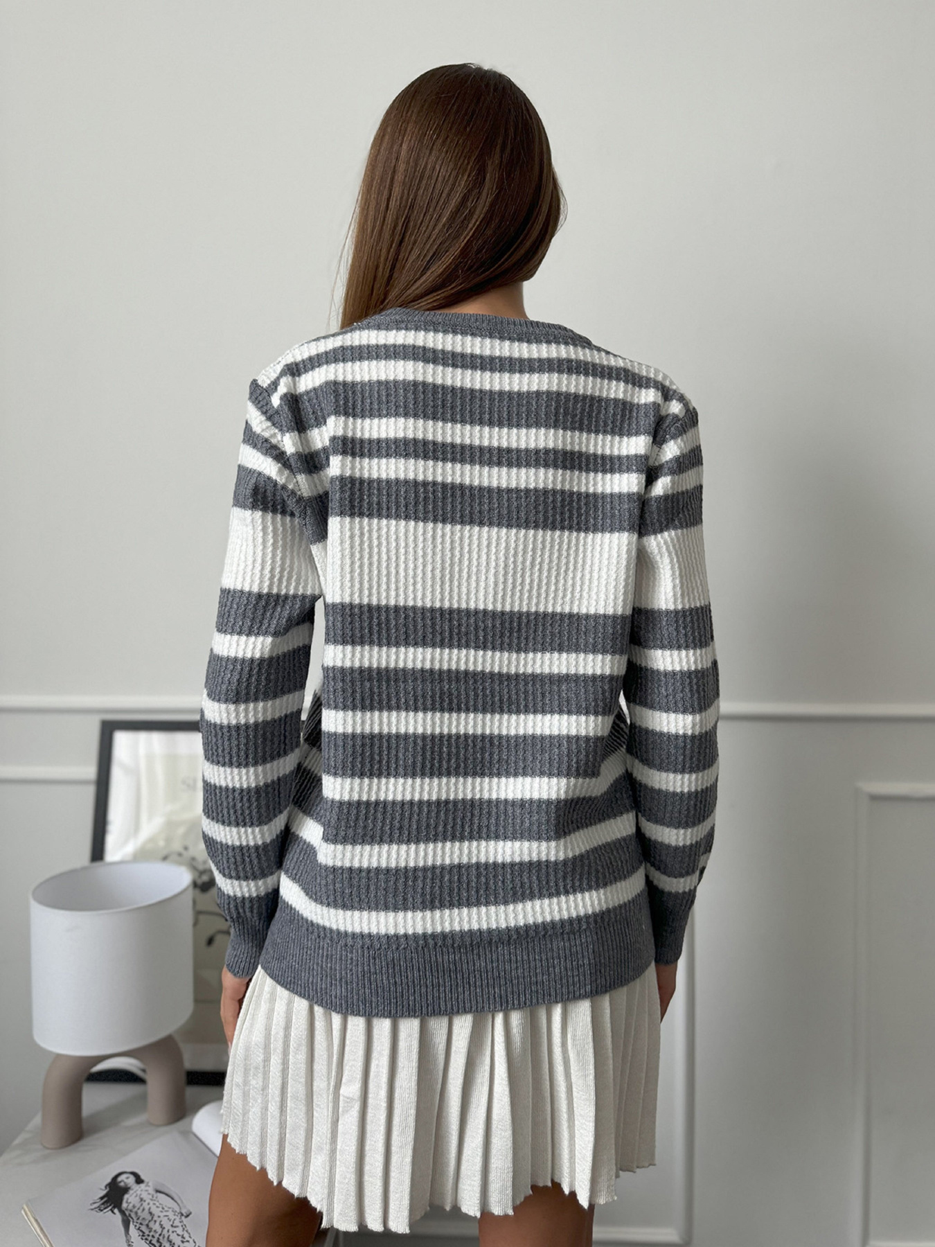 Джемпер ISSA Plus модель WN20-660_серый Фото