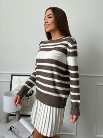 Джемпер ISSA Plus модель WN20-660_коричневый Фото