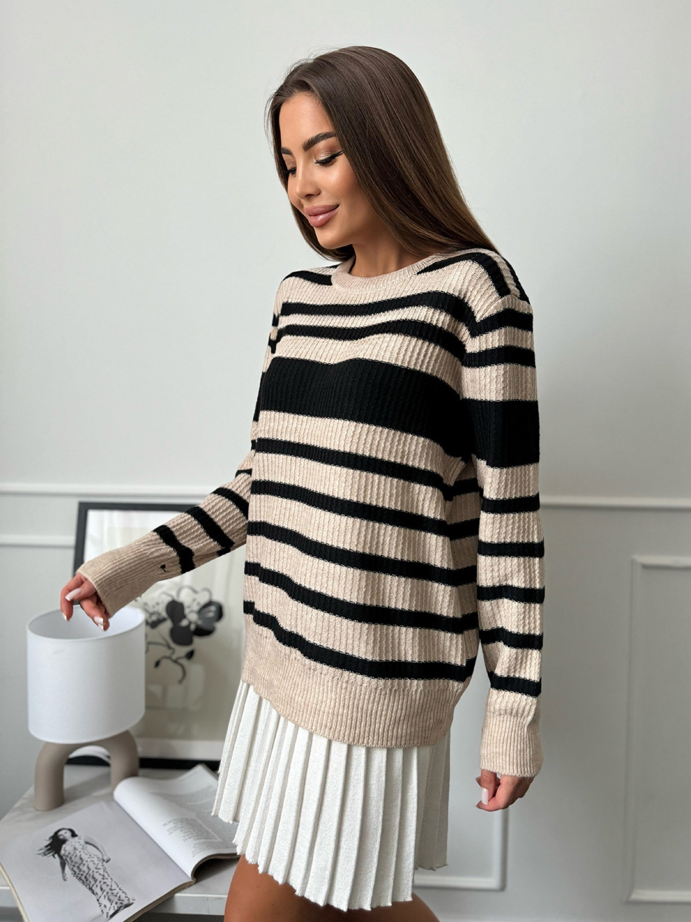 Джемпер ISSA Plus модель WN20-660_бежевый Фото