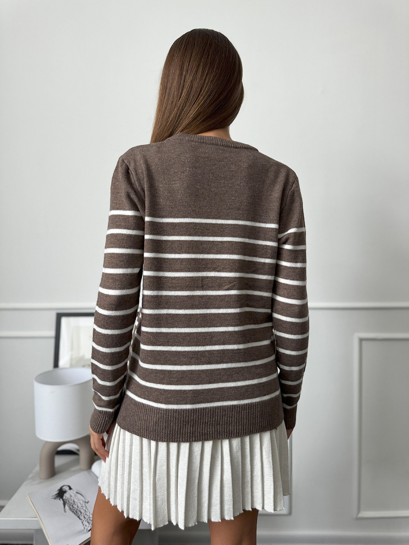 Джемпер ISSA Plus модель WN20-661_коричневый Фото