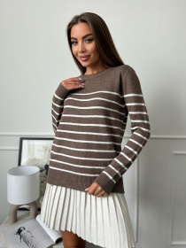 Джемпер ISSA Plus модель WN20-661_коричневый Фото