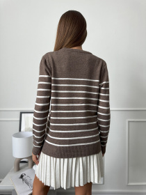 Джемпер ISSA Plus модель WN20-661_коричневый Фото