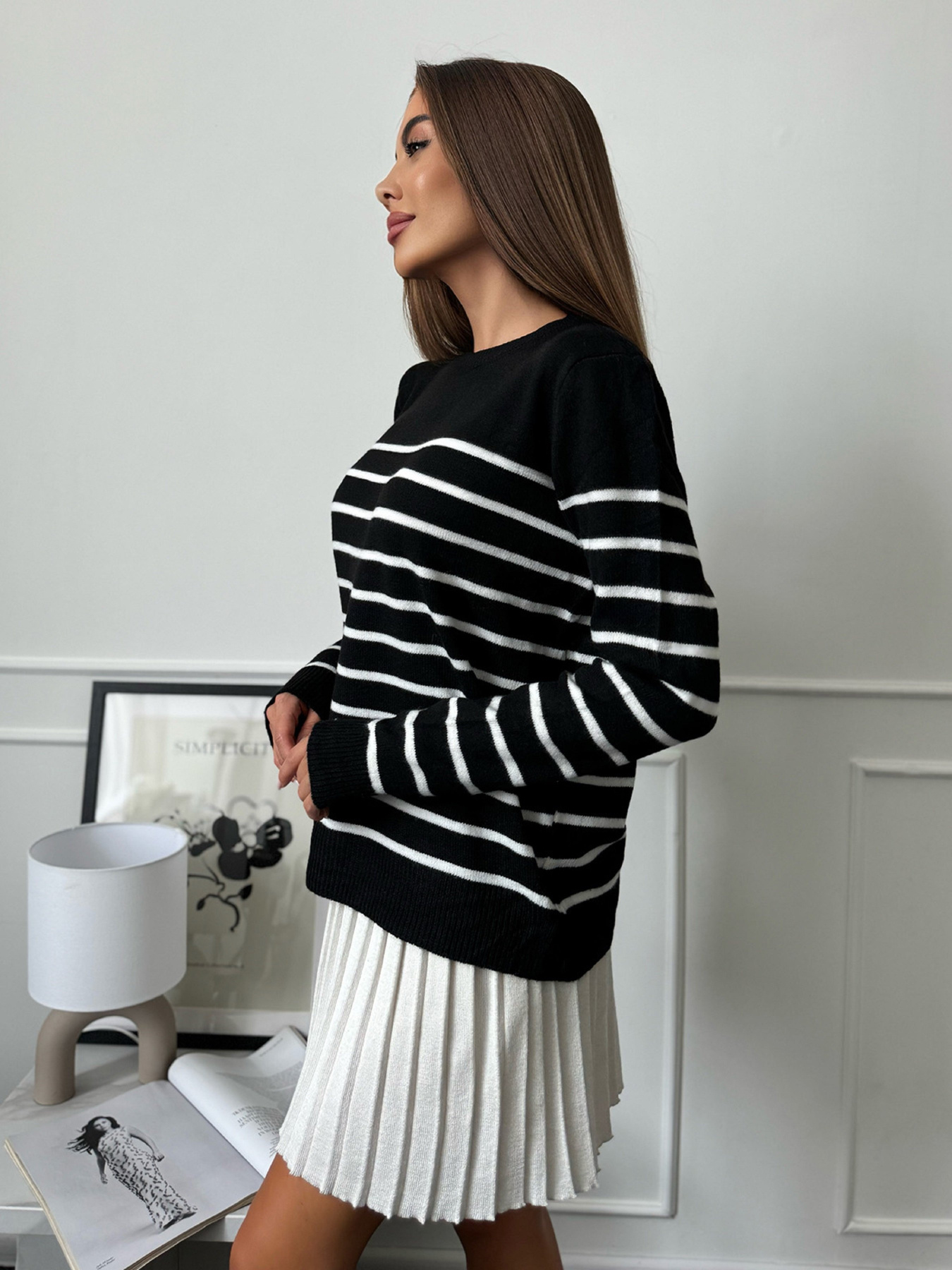 Джемпер ISSA Plus модель WN20-661_черный Фото