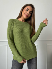 Джемпер ISSA Plus модель WN20-662_зеленый Фото