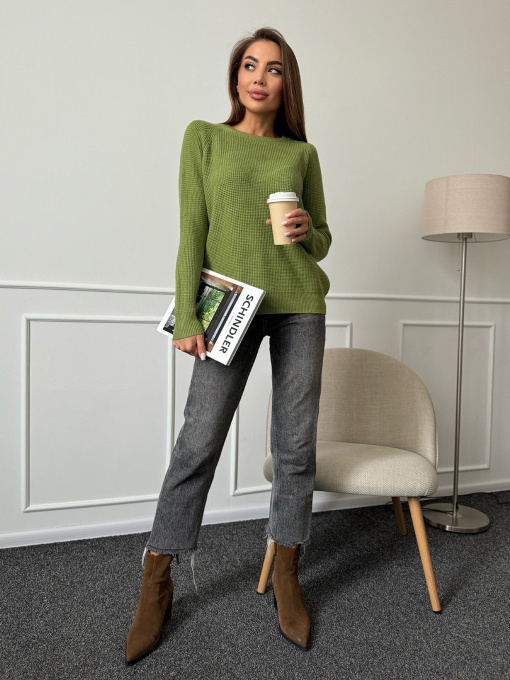 Джемпер ISSA Plus модель WN20-662_зеленый Фото