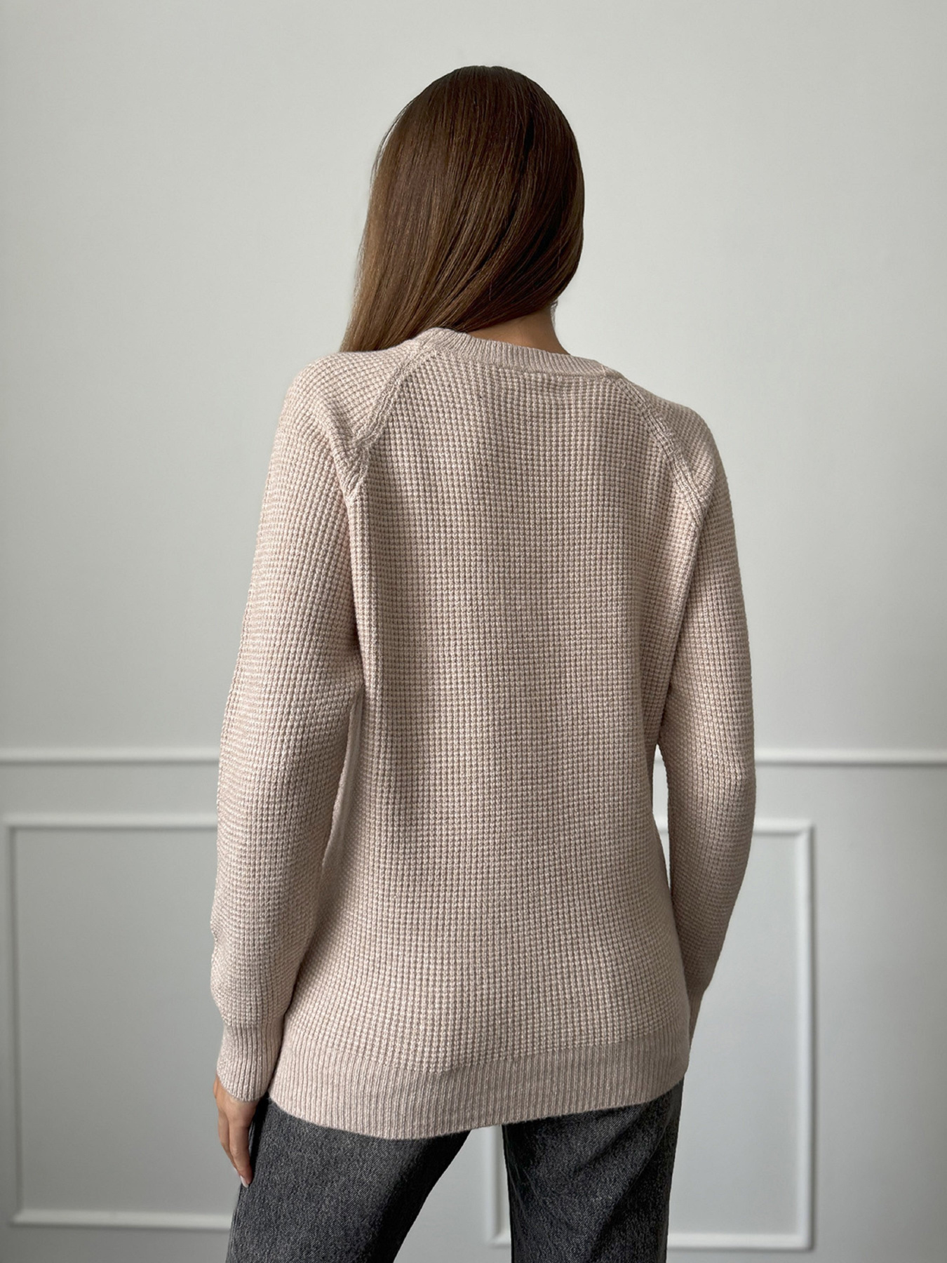 Джемпер ISSA Plus модель WN20-662_бежевый Джемпер ISSA Plus модель WN20-662_бежевый Фото