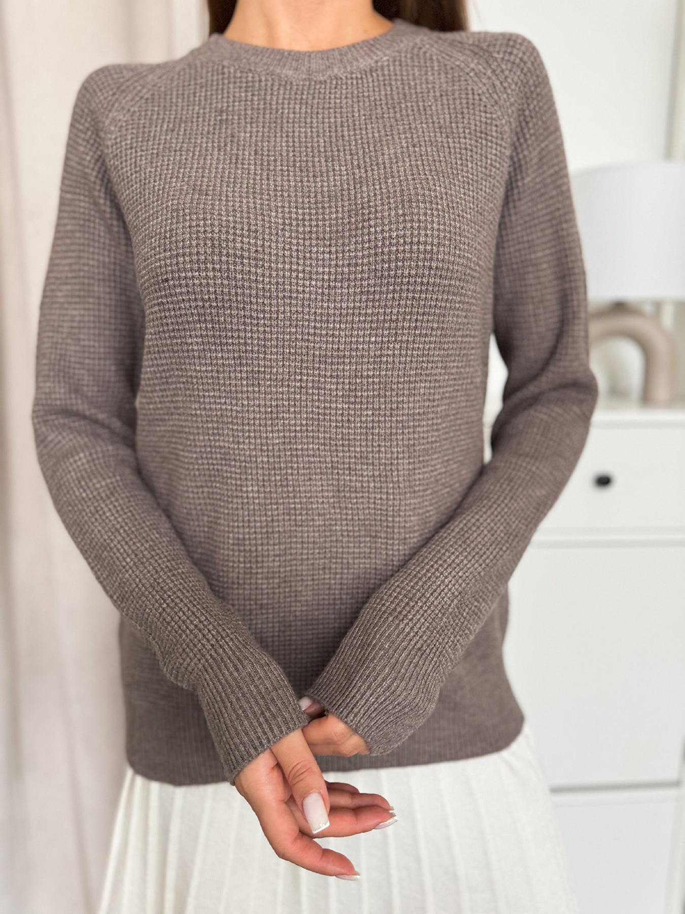 Джемпер ISSA Plus модель WN20-662_коричневый Фото