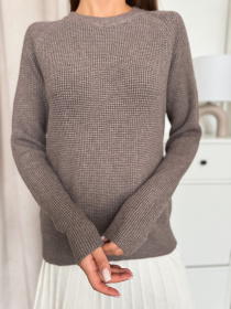 Джемпер ISSA Plus модель WN20-662_коричневый Фото