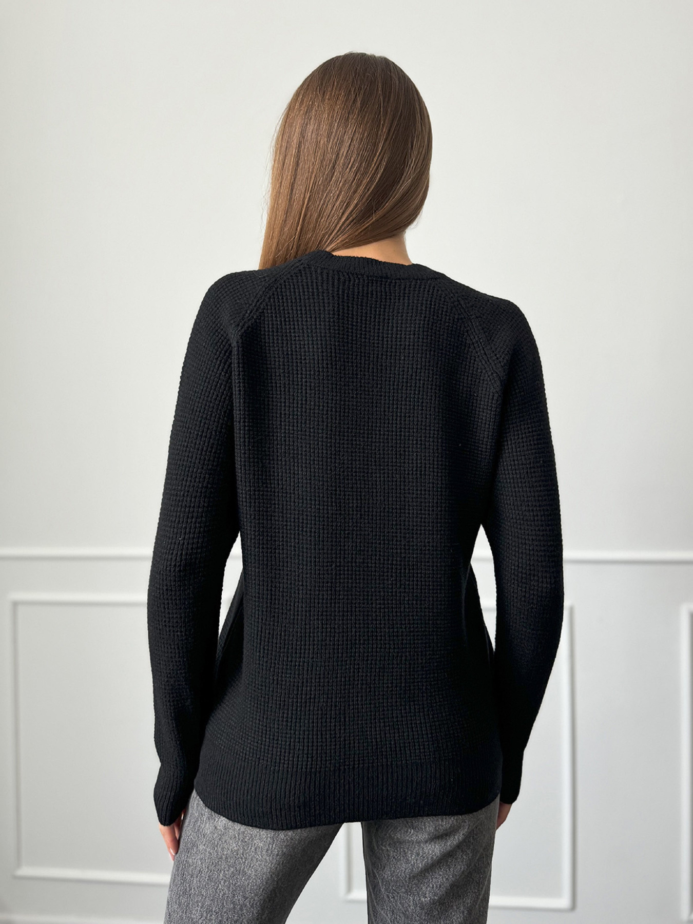 Джемпер ISSA Plus модель WN20-662_черный Фото