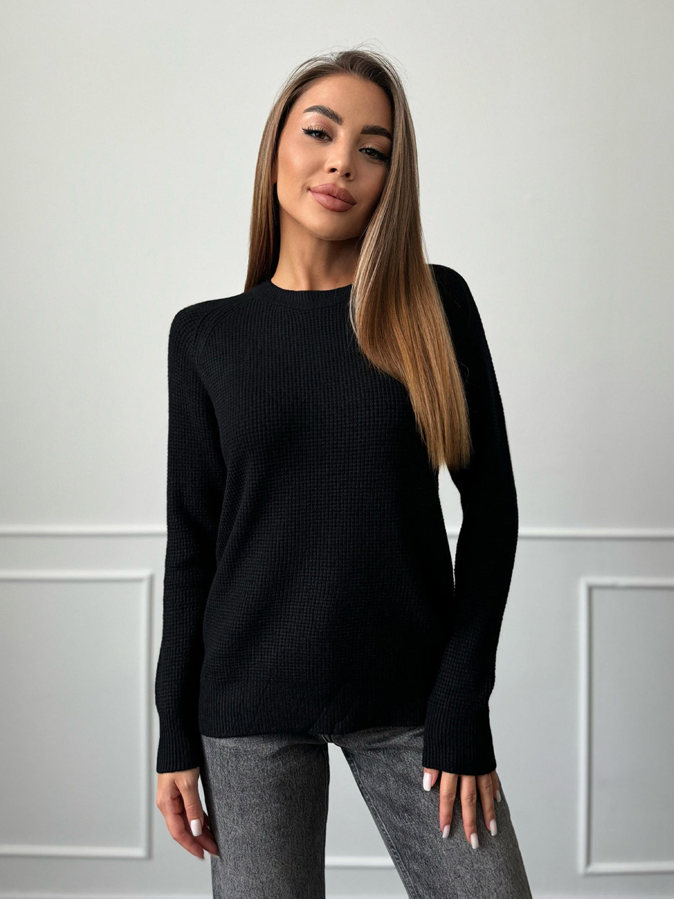 Джемпер ISSA Plus модель WN20-662_черный Фото