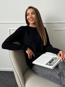 Джемпер ISSA Plus модель WN20-662_черный Фото