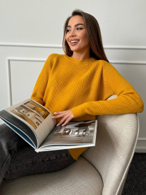 Джемпер ISSA Plus модель WN20-662_горчичный Фото