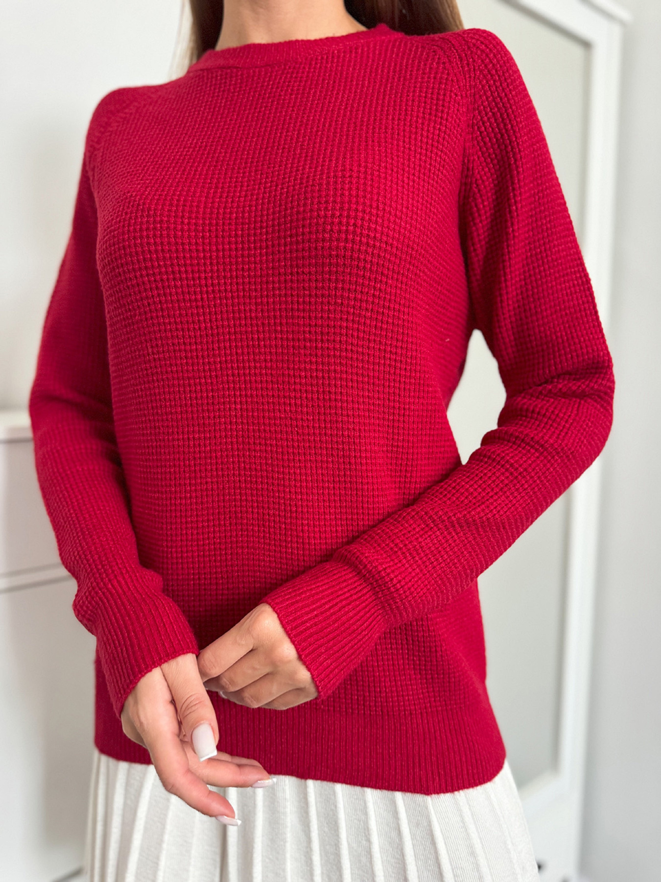 Джемпер ISSA Plus модель WN20-662_красный Джемпер ISSA Plus модель WN20-662_красный Фото