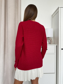 Джемпер ISSA Plus модель WN20-662_красный Джемпер ISSA Plus модель WN20-662_красный Фото