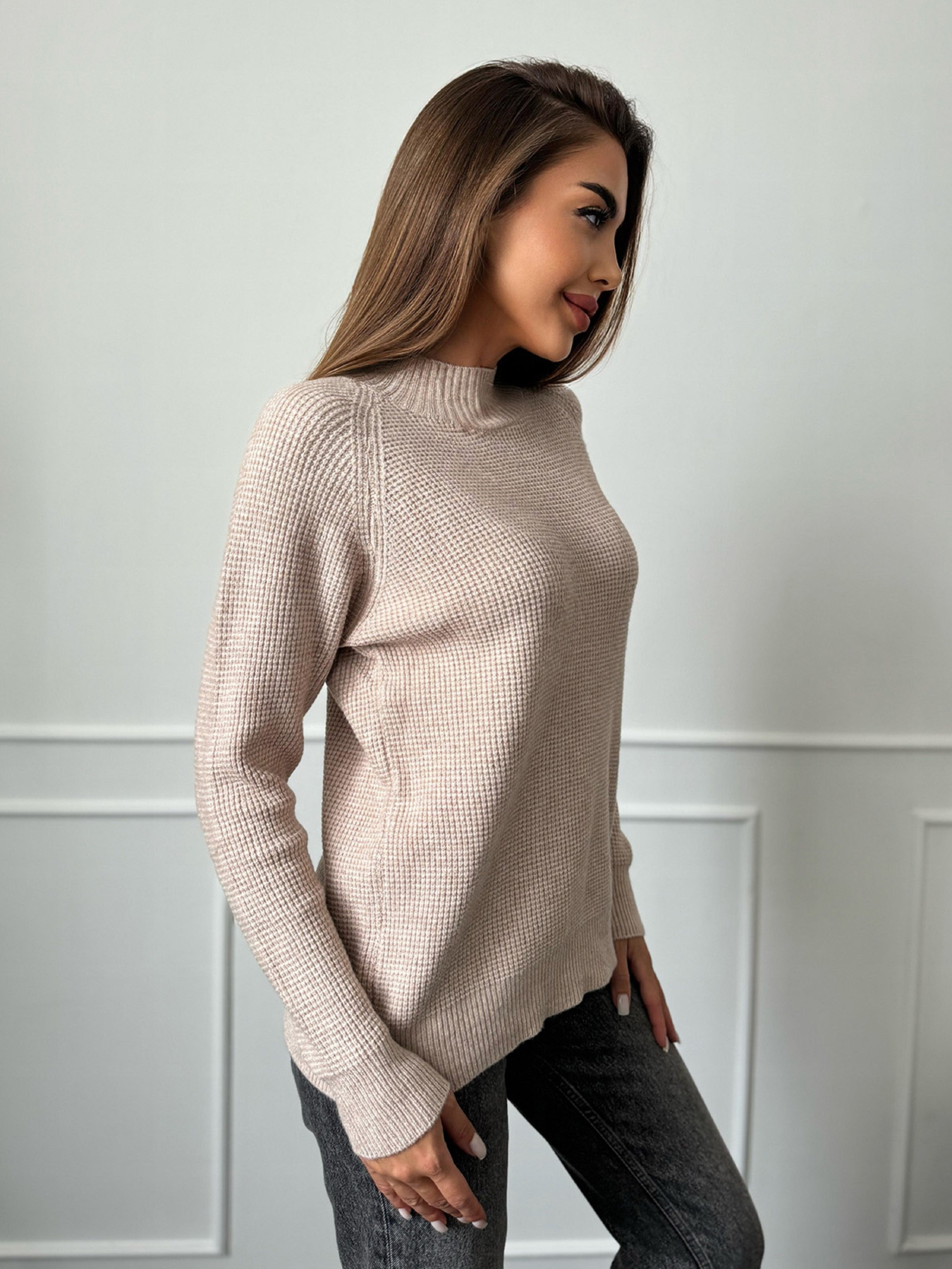 Водолазка ISSA Plus модель WN20-663_бежевый Фото