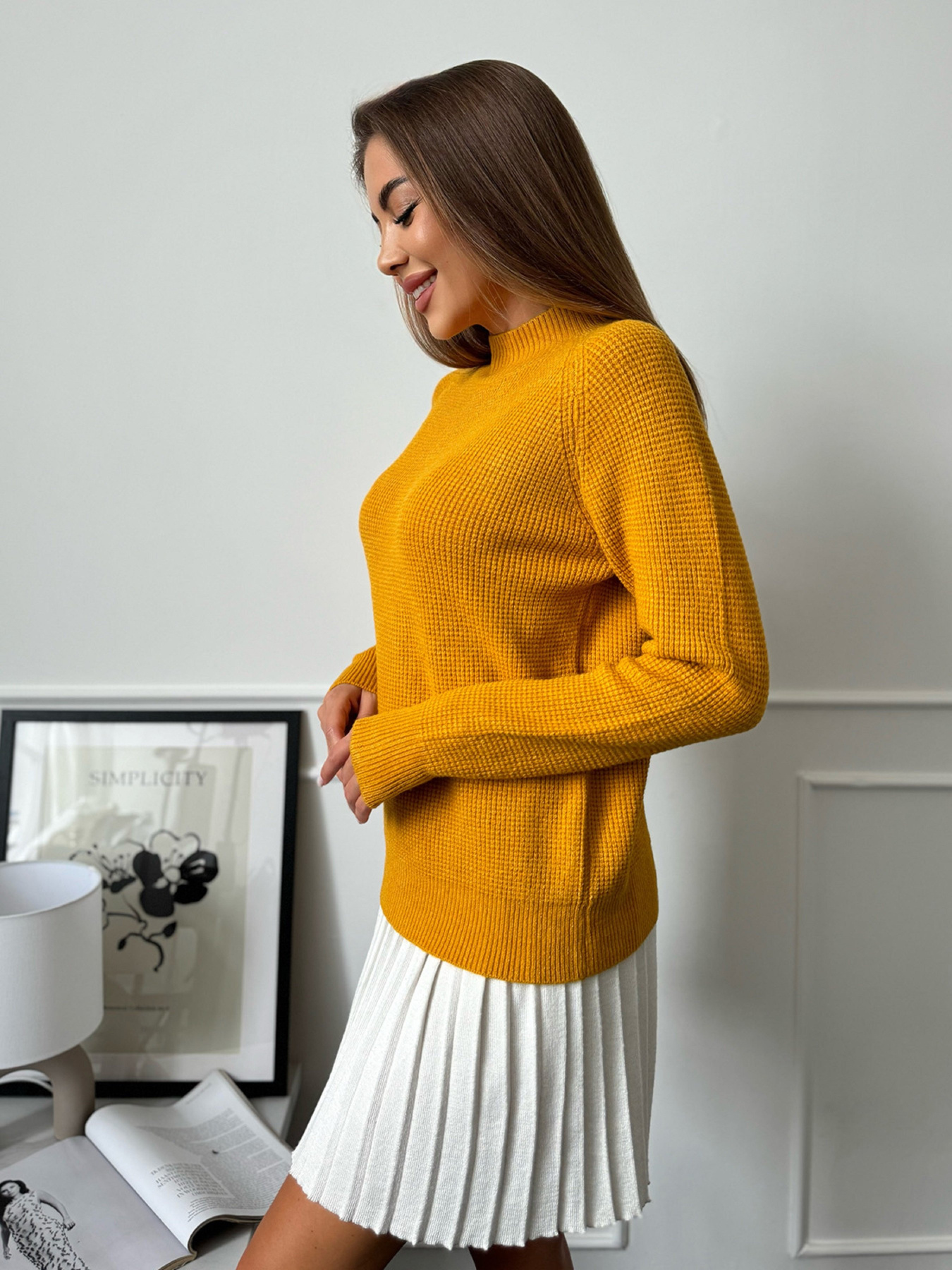 Водолазка ISSA Plus модель WN20-663_горчичный Фото