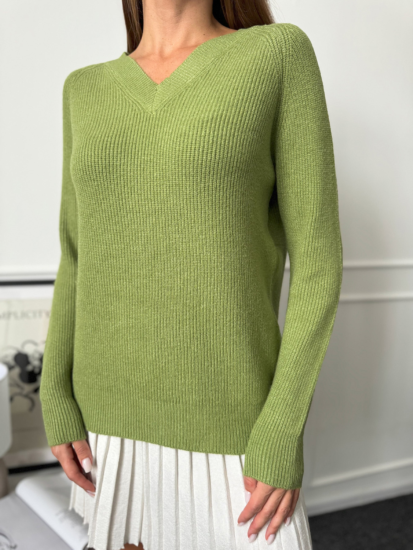 Джемпер ISSA Plus модель WN20-664_зеленый Джемпер ISSA Plus модель WN20-664_зеленый Фото