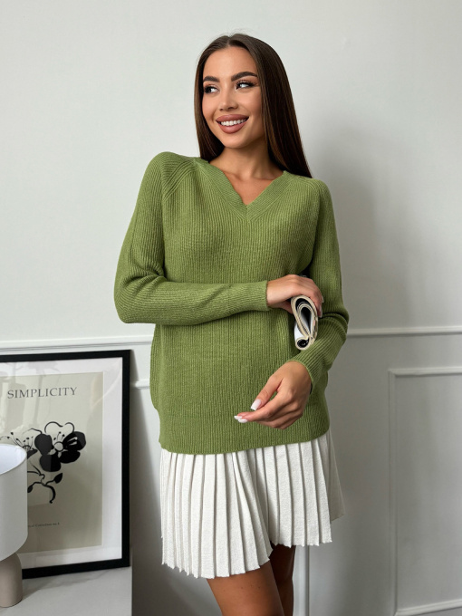 Джемпер ISSA Plus модель WN20-664_зеленый Фото