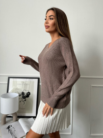 Джемпер ISSA Plus модель WN20-664_коричневый Фото