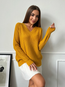 Джемпер ISSA Plus модель WN20-664_горчичный Джемпер ISSA Plus модель WN20-664_горчичный Фото