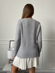 Джемпер ISSA Plus модель WN20-664_серый Фото