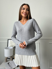 Джемпер ISSA Plus модель WN20-664_серый Фото