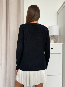 Джемпер ISSA Plus модель WN20-664_черный Фото