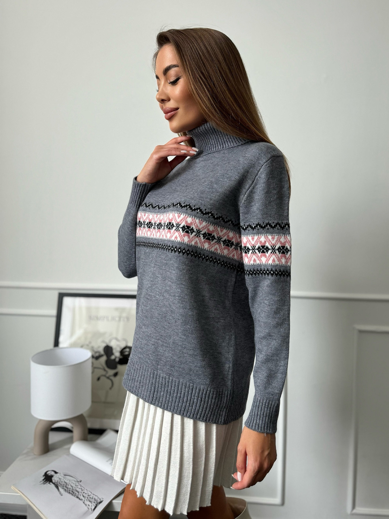 Водолазка ISSA Plus модель WN20-665_серый Водолазка ISSA Plus модель WN20-665_серый Фото