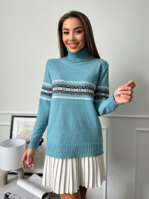 Водолазка ISSA Plus модель WN20-665_бирюзовый Водолазка ISSA Plus модель WN20-665_бирюзовый Фото