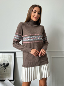 Водолазка ISSA Plus модель WN20-665_коричневый Фото