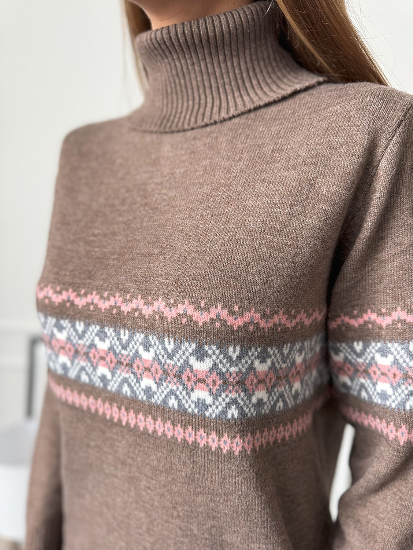 Водолазка ISSA Plus модель WN20-665_коричневый Фото