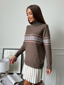 Водолазка ISSA Plus модель WN20-665_коричневый Фото