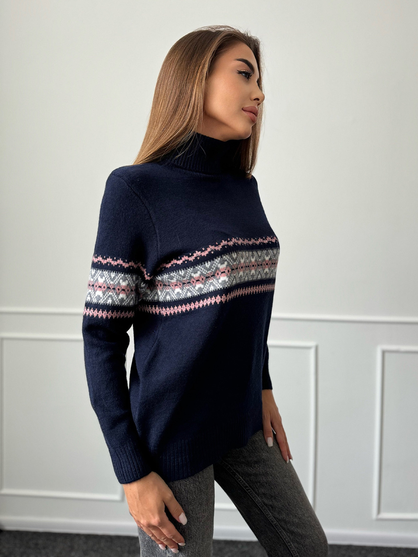 Водолазка ISSA Plus модель WN20-665_темно_синий Водолазка ISSA Plus модель WN20-665_темно_синий Фото