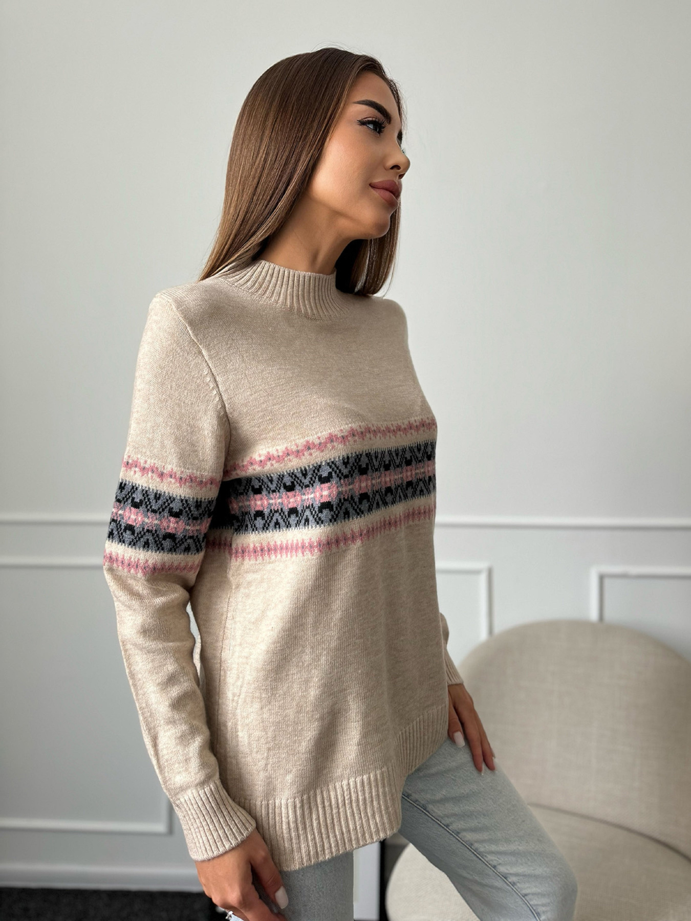 Водолазка ISSA Plus модель WN20-666_бежевый Фото