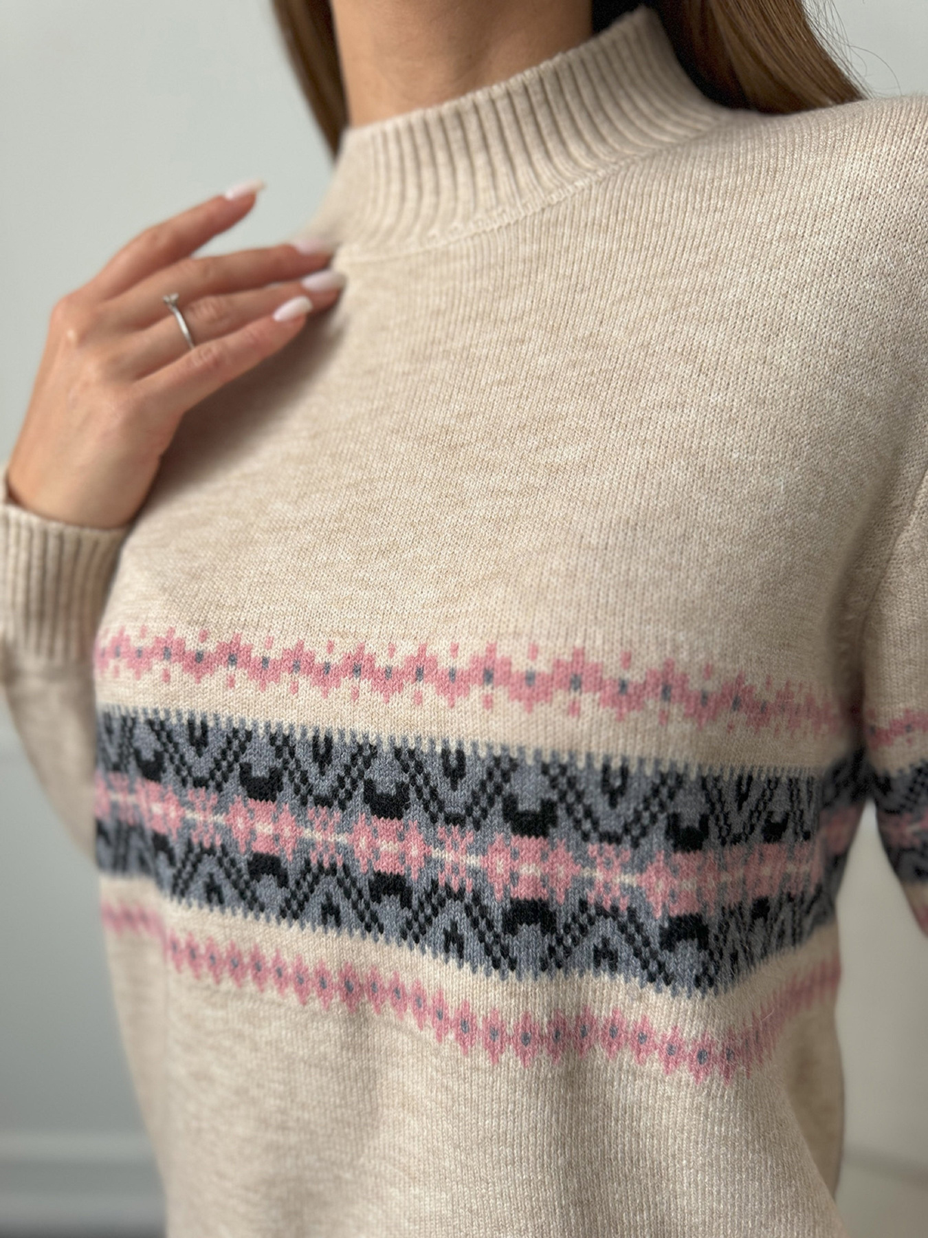 Водолазка ISSA Plus модель WN20-666_бежевый Фото