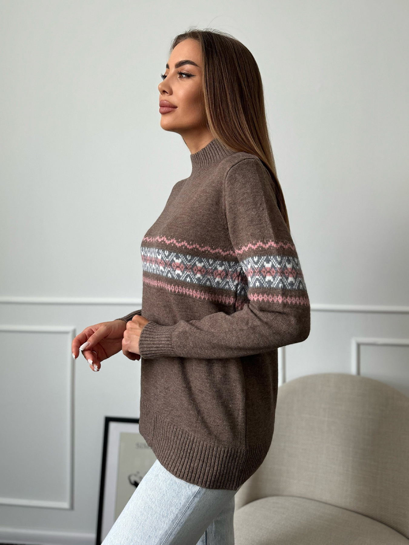 Водолазка ISSA Plus модель WN20-666_коричневый Фото