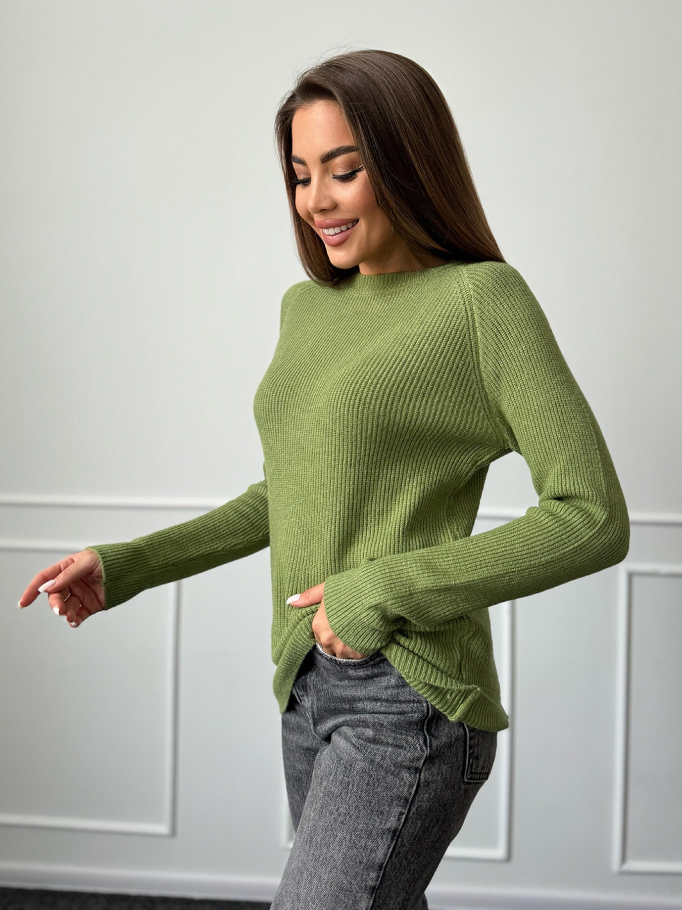 Джемпер ISSA Plus модель WN20-539_зеленый Джемпер ISSA Plus модель WN20-539_зеленый Фото