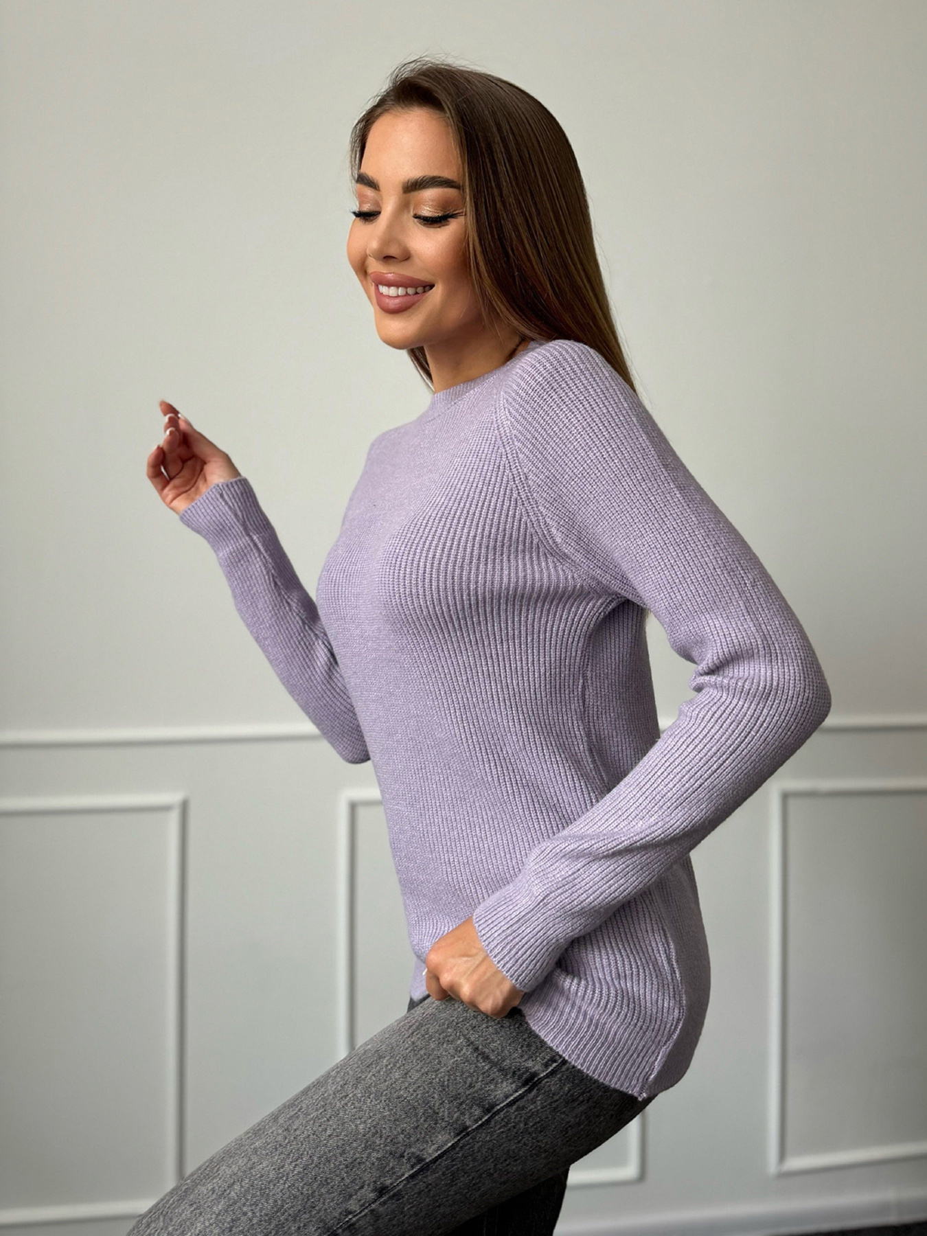 Джемпер ISSA Plus модель WN20-539_сиреневый Фото