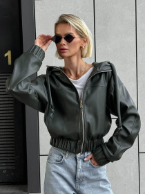 Куртка кожаная Jadone Fashion модель Tvist_zel Фото